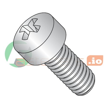 #8-32 X 5/8 In Phillips Fillister Machine Screw, Plain 18-8 Stainless Steel, 4000 PK